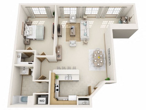 A4 Floor Plan at Rivers Edge Apartments, Waukesha, WI, 53186